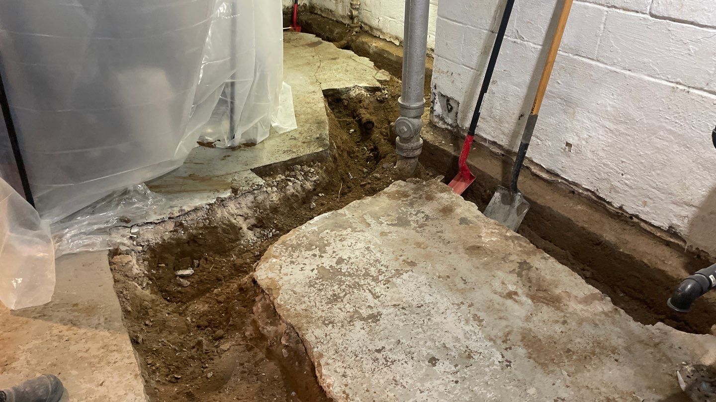 Interior Drain Tile & Yard French Drain in St. Paul, MN by Waterproofing Northeast