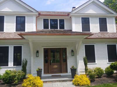 Plymouth, MA Gutter Installation using Coppertone Half Round Aluminum Gutter