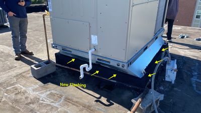 Commercial Roofing Repair using new Flashing