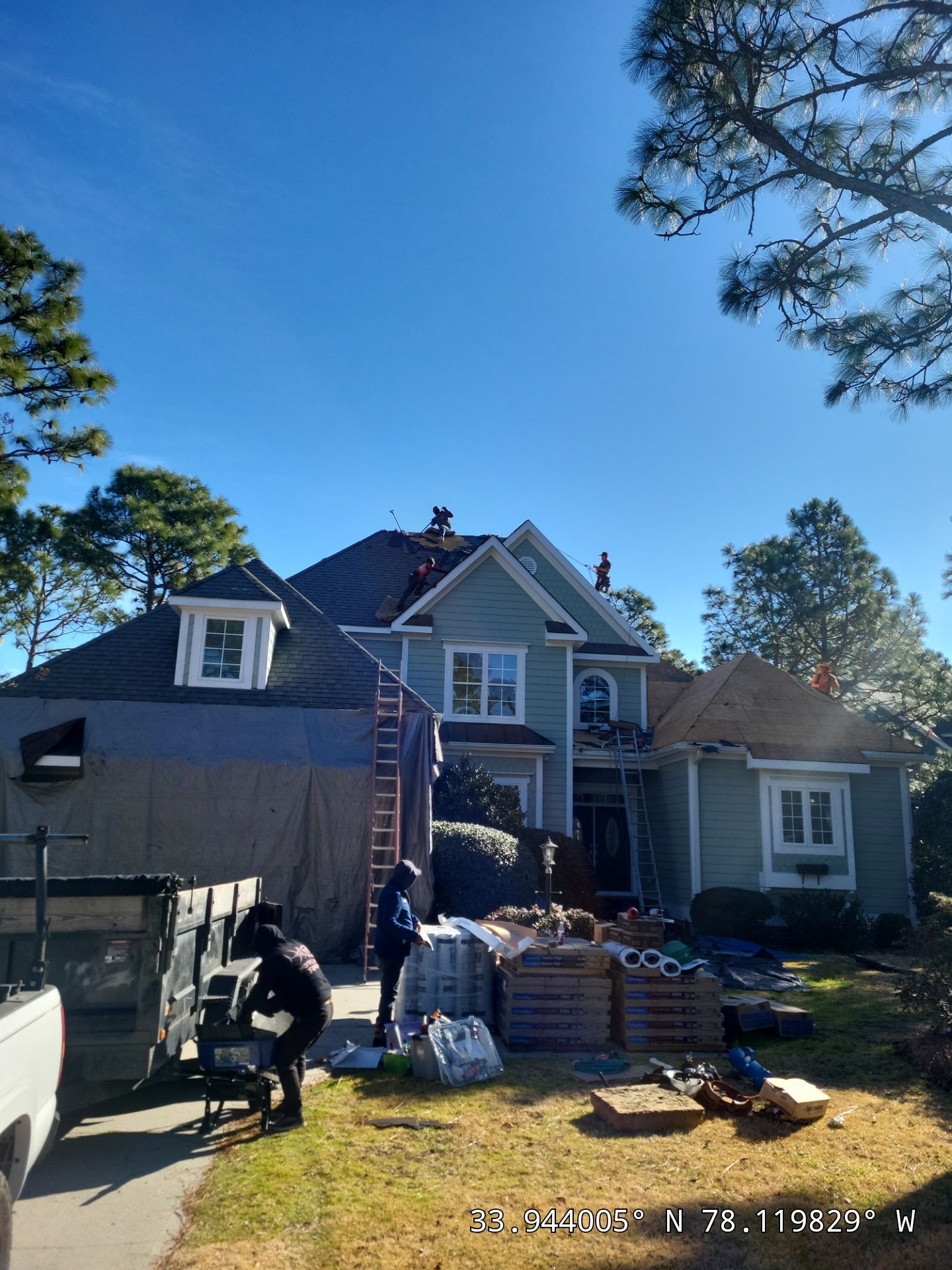 Storm Damage Insurance Claim Roof Replacement in Southport, NC Using CertainTeed by RGR Construction and Roofing, LLC
