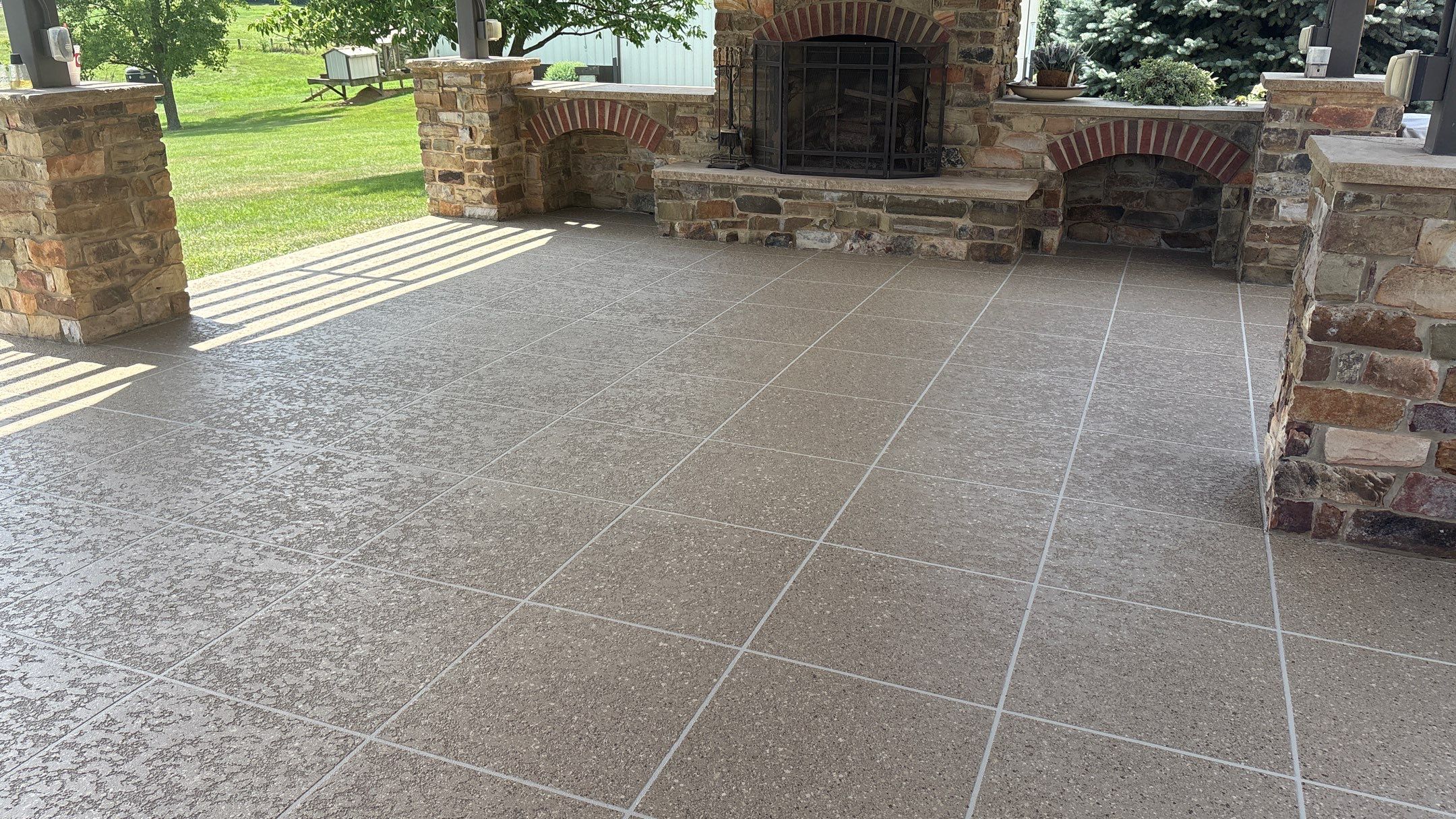 Custom Back Patio Resurface - Kearney, MO by Big Red Decorative Concrete, LLC