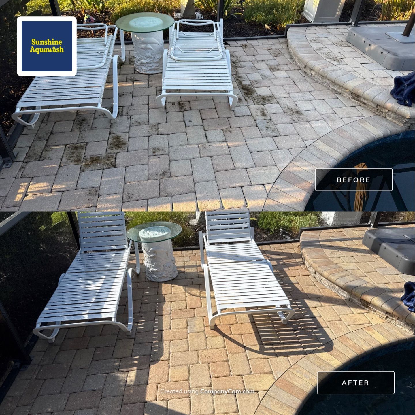 Paver Driveway, Pool Deck, Outdoor Furniture & Culvert Cleaning in Winding River Community, Bradenton, FL | Sunshine AquaWash by Sunshine AquaWash