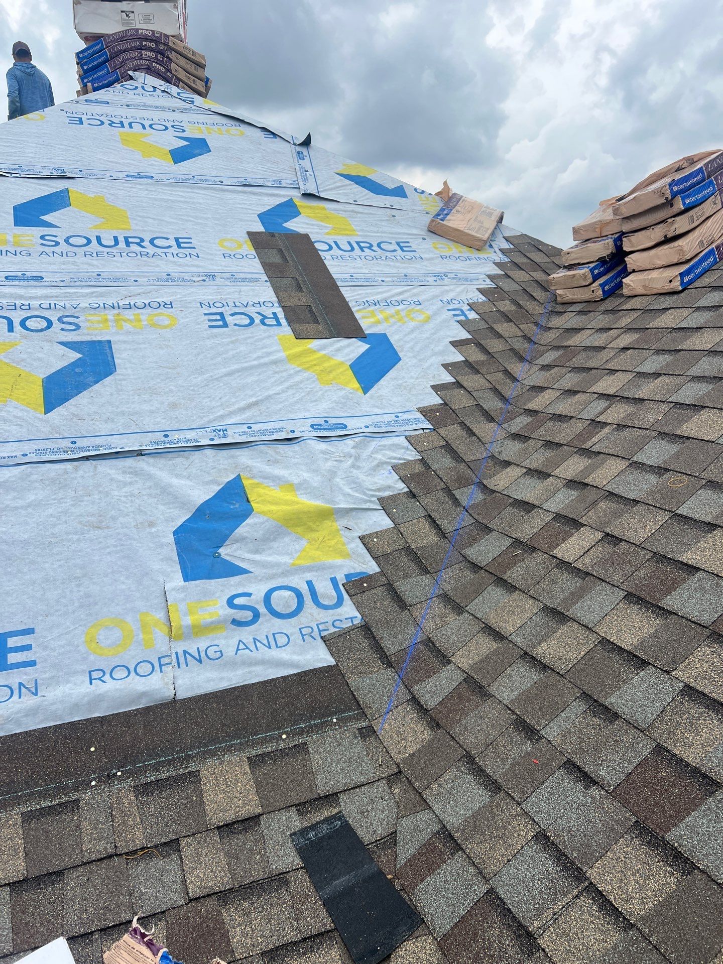 Residential Roofing Installation using CertainTeed Landmark MaxDef Weathered Wood by OneSource Roofing and Restoration