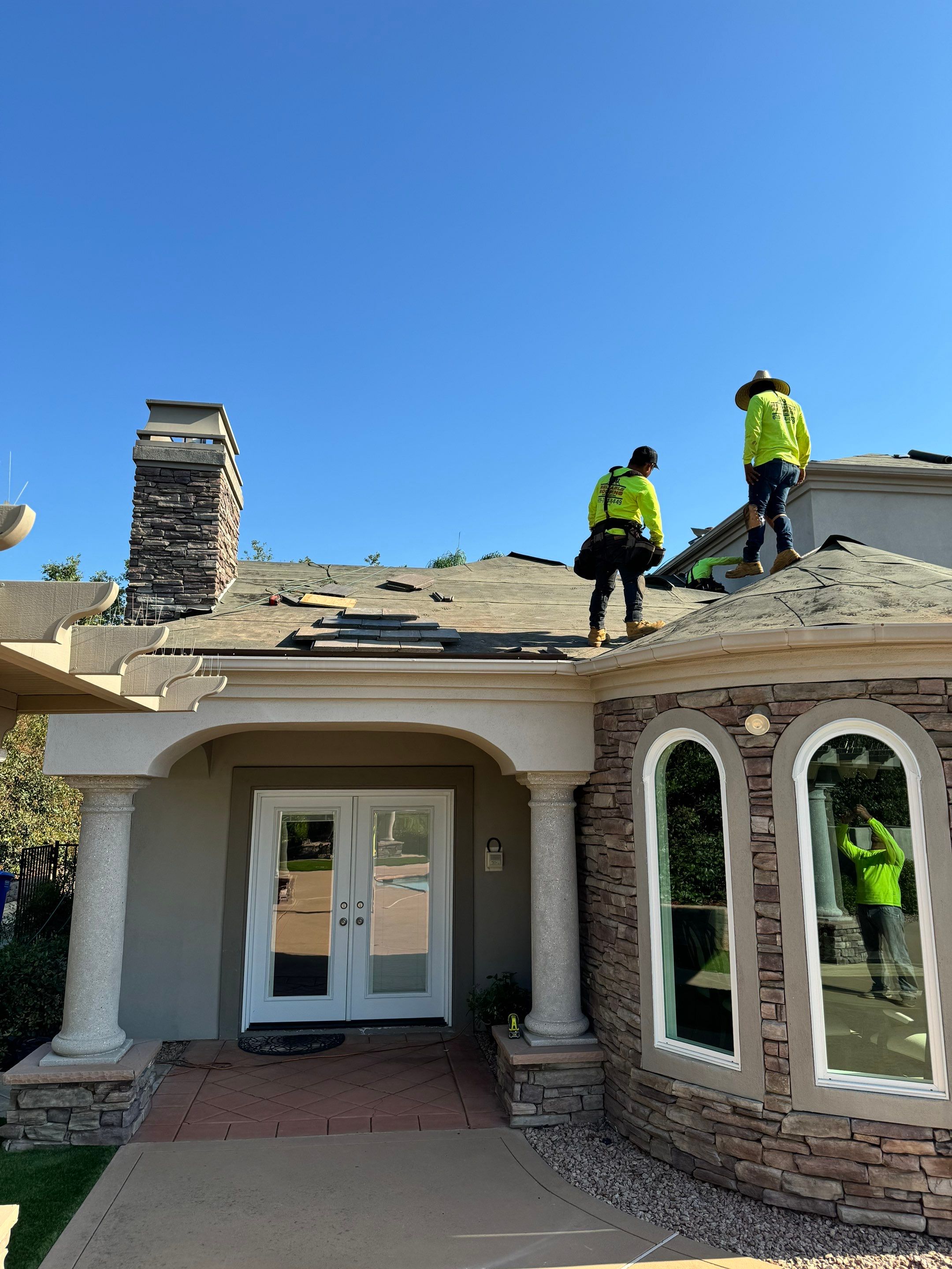Full Roof Replacement Featuring Staggered Eagle Concrete Tiles in Poway by Reliable Roofing San Diego Inc.
