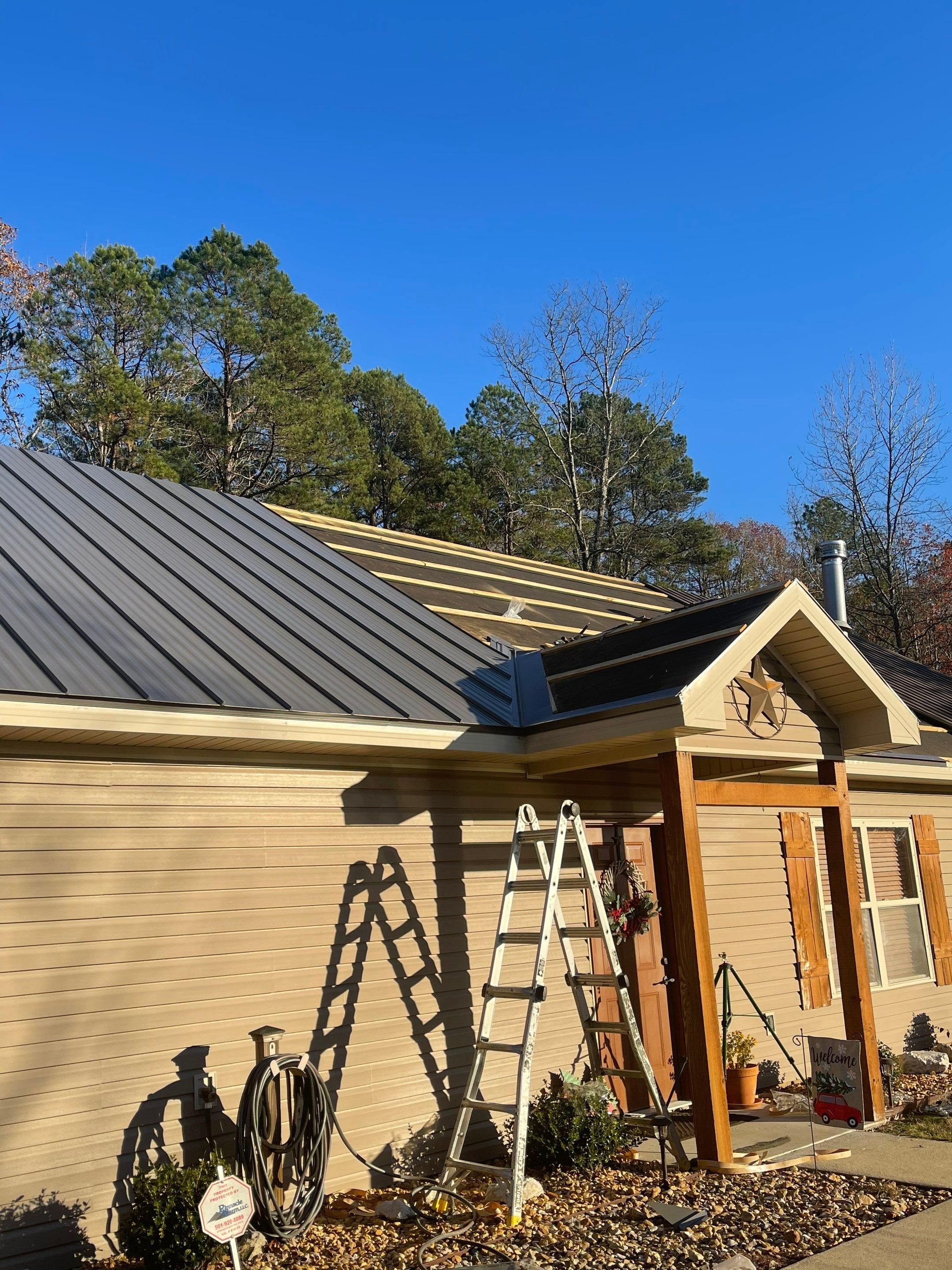 Residential Metal Roof Replacement using Reed's Metals: 26 GA. Standing Seam: Charcoal Grey by Hostetler Roofing