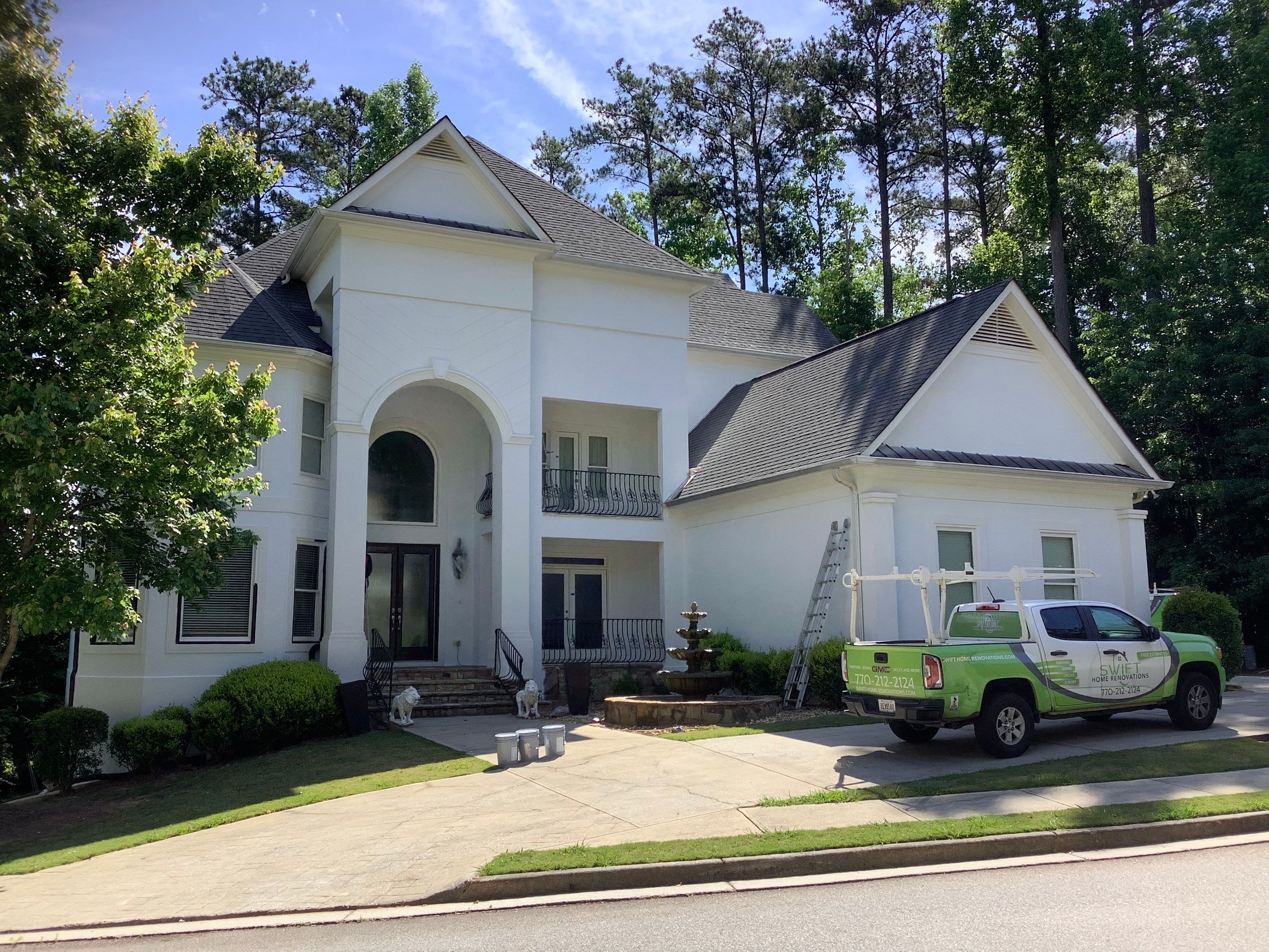 Full Exterior Stucco Painting and Trim Update in Atlanta by Swift Home Renovations