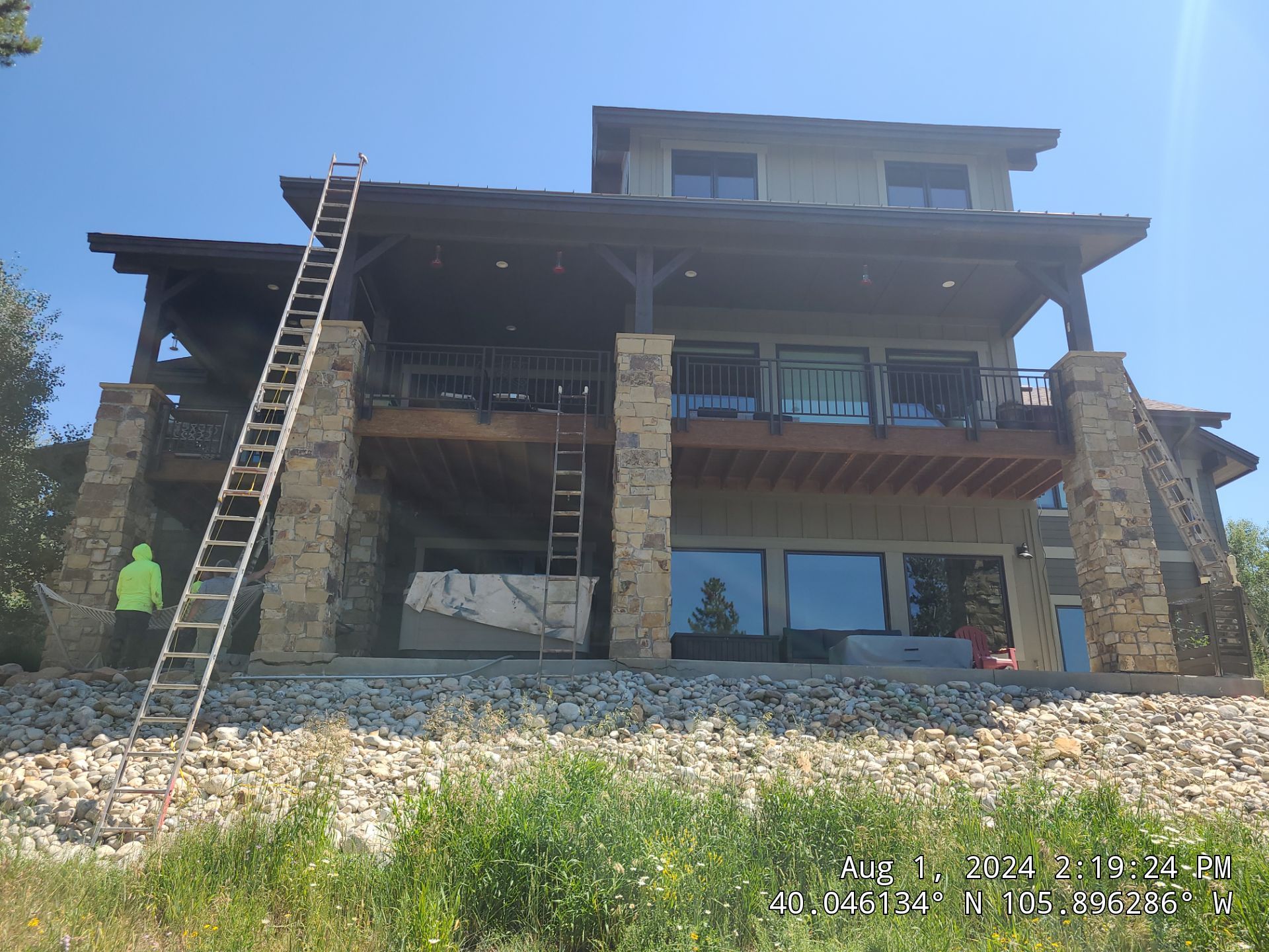 Exterior Painting Using Stain by Wheatley Creek Services