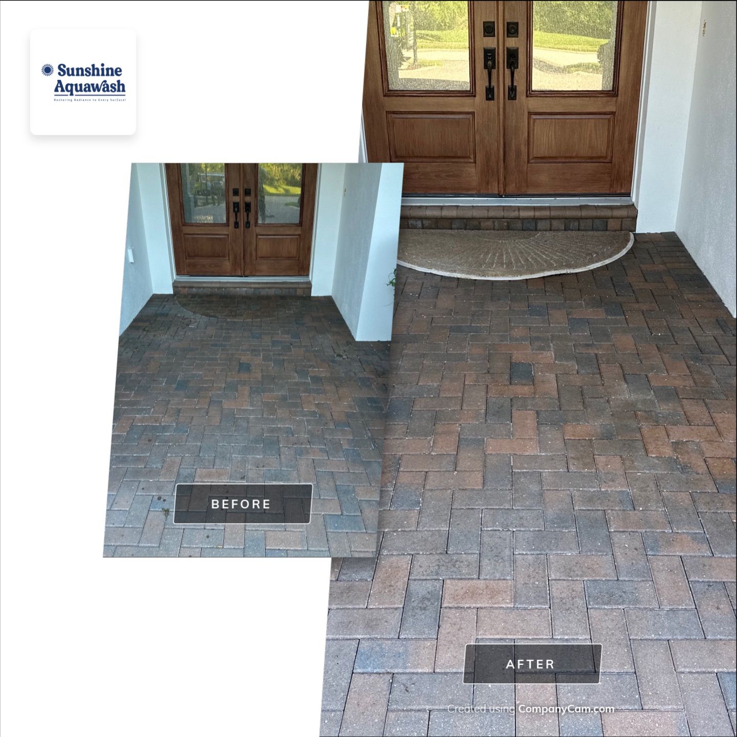 Paver Driveway Cleaning in Winding River Community, Bradenton, FL by Sunshine AquaWash