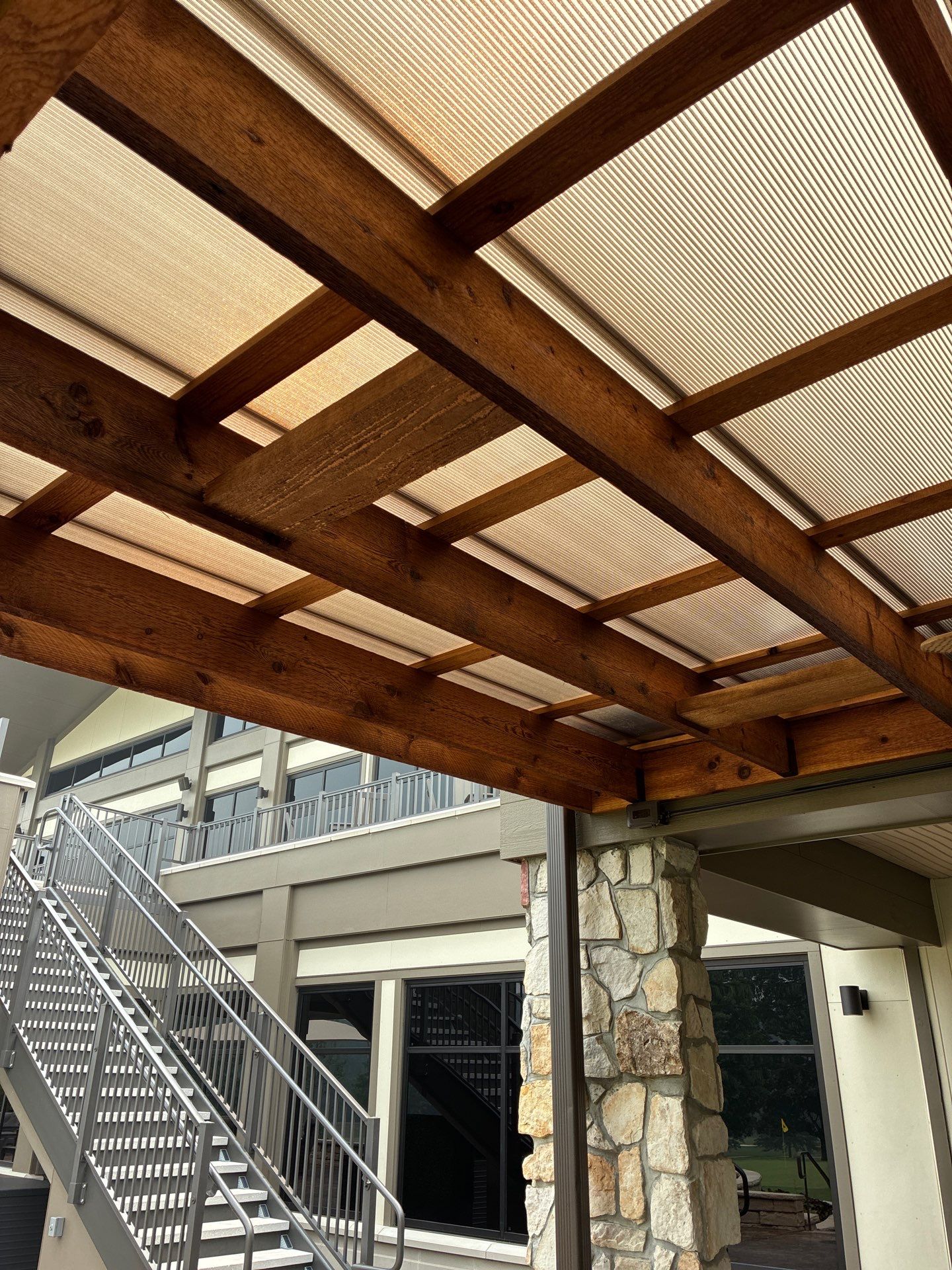 Custom Timber Pergola and Polycarbonate Roof Installation in Canonsburg by Cousins Roofing Siding & Decks