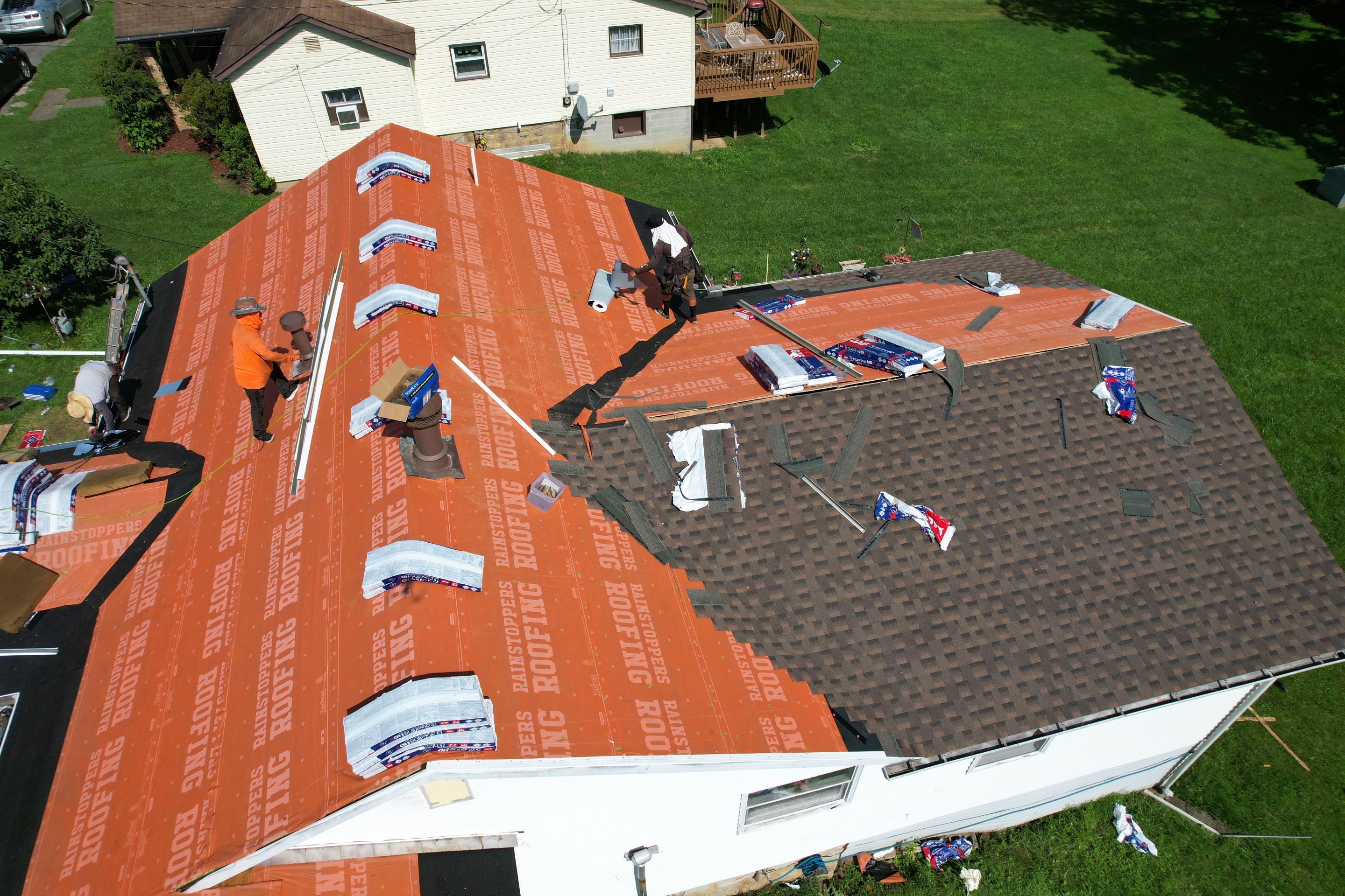 Residential Roofing Installation using GAF Timberline HDZ Barkwood by Rainstoppers Roofing