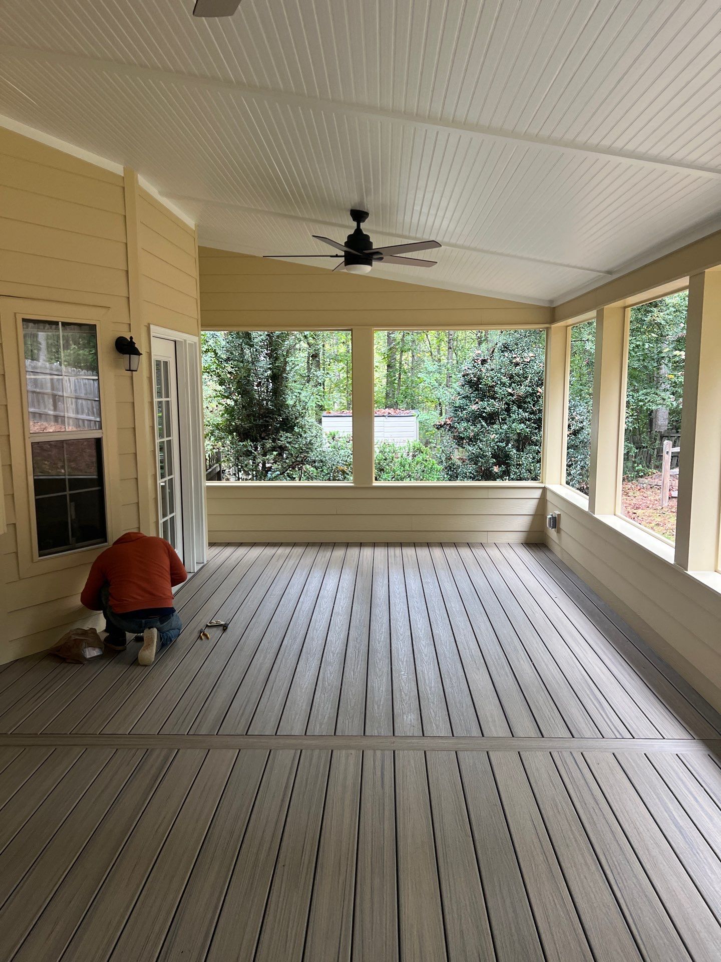 Trex Deck Build, Shed Roof Porch Install, and Door Replacement in Alpharetta, GA by Nelson Exteriors