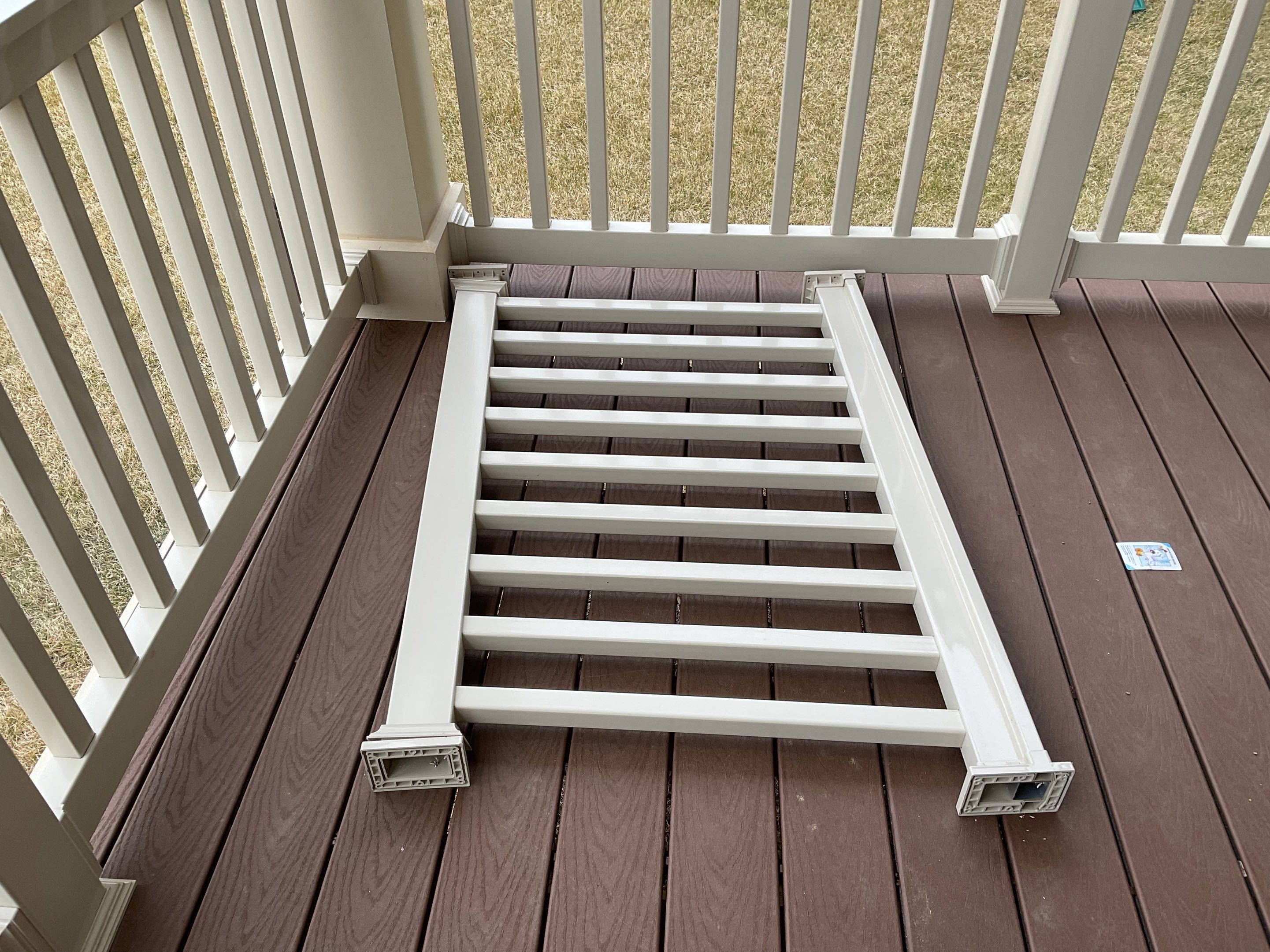 Deck Installation using New Vinyl Gate  by Alpha Design Services