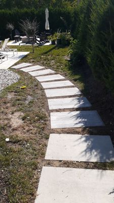 Back Yard Pool Sidewalk and Landscape