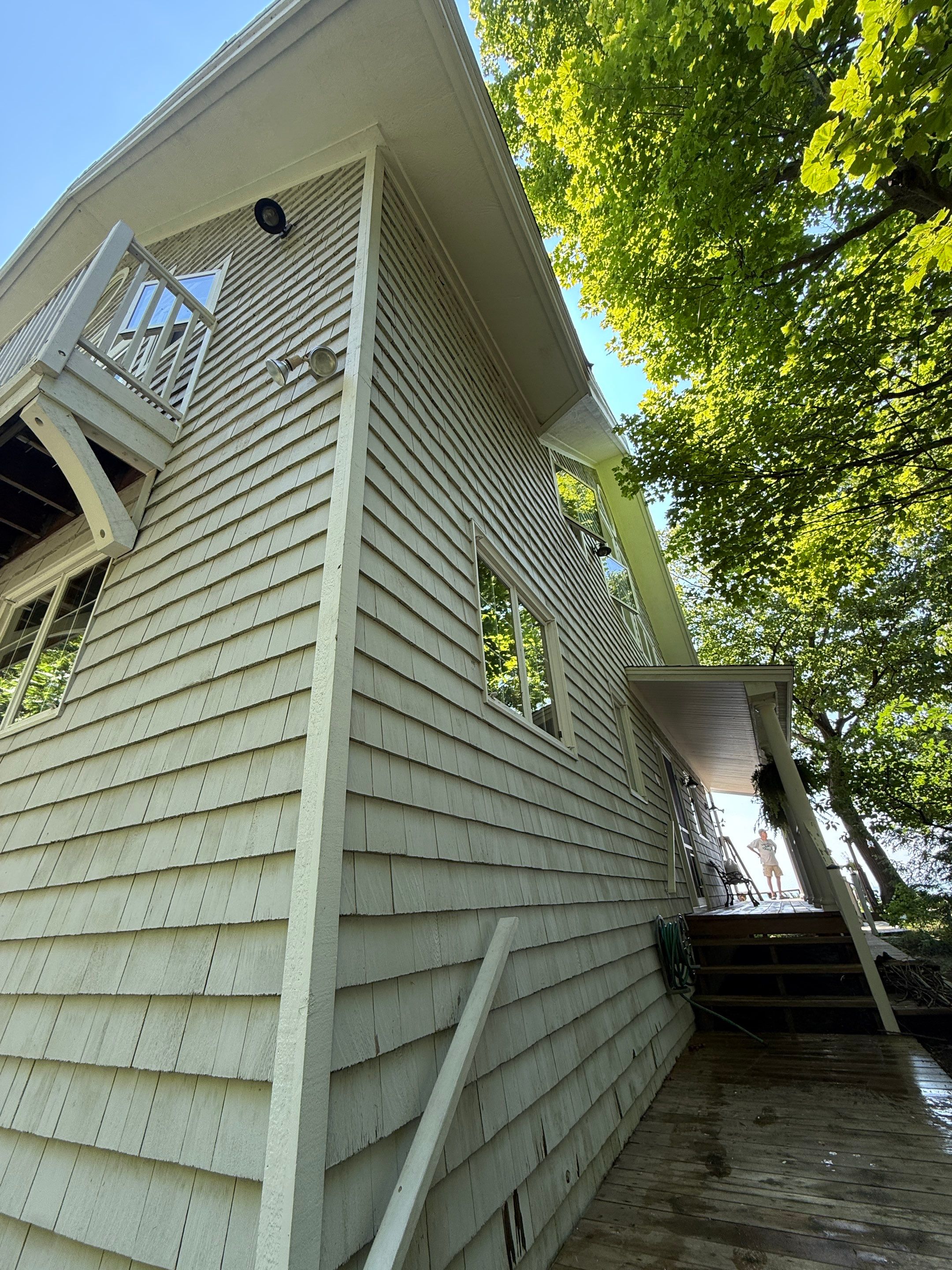 Lakefront Deck Pressure Washing, Exterior Wood Staining, and Painting in West Olive MI by Gordon Painting