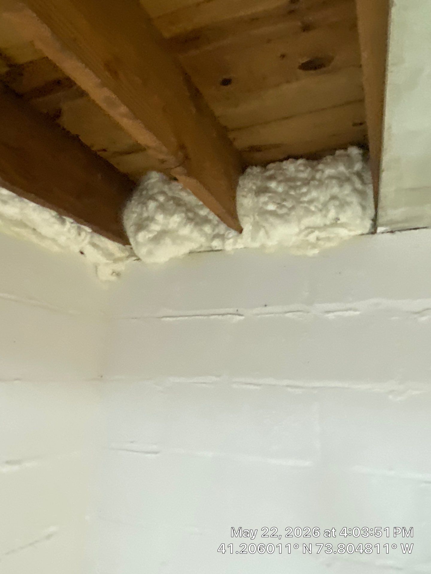 Rim Joist using open cell spray foam by NYS Foam & Energy