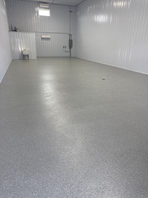 Commercial Storage Bay Epoxy Flake Floor Installation in North Muskegon
