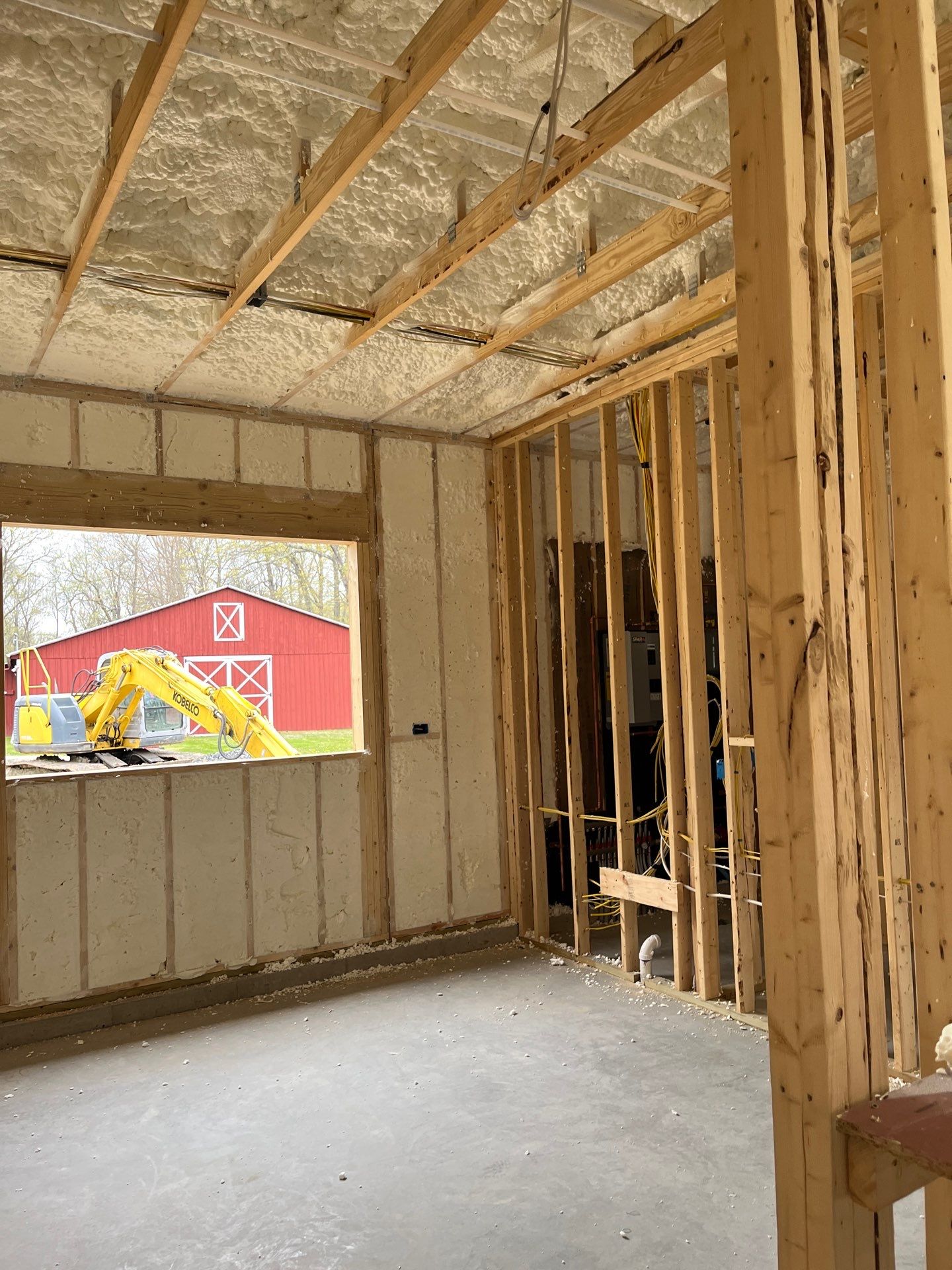 New Construction using open cell spray foam by NYS Foam & Energy