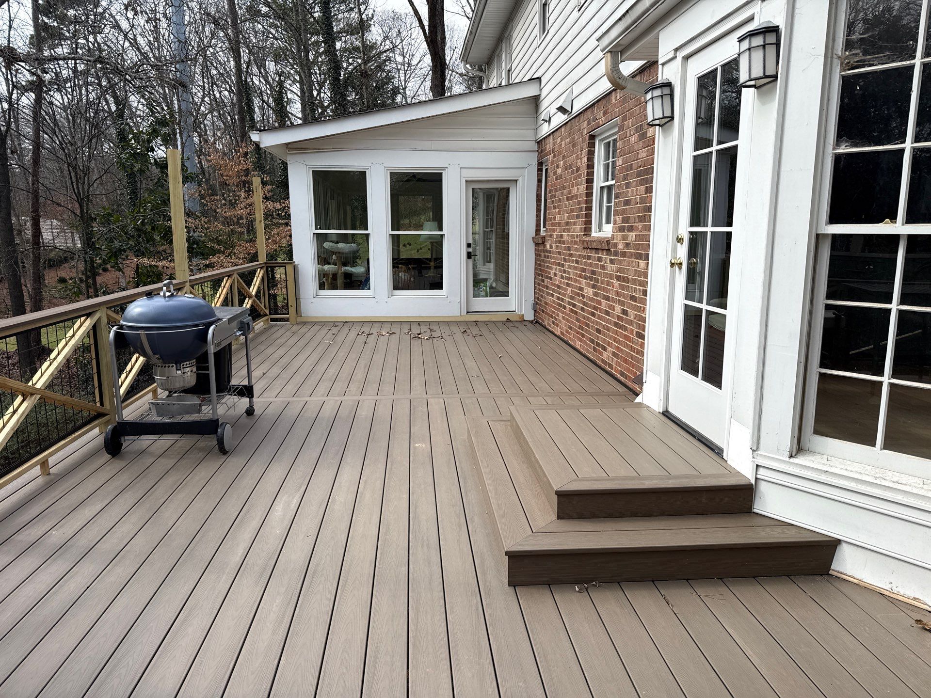 Deck Build and Screened-In Porch Install with Wild Hog 6' Black Mesh Panel Railing by Nelson Exteriors 