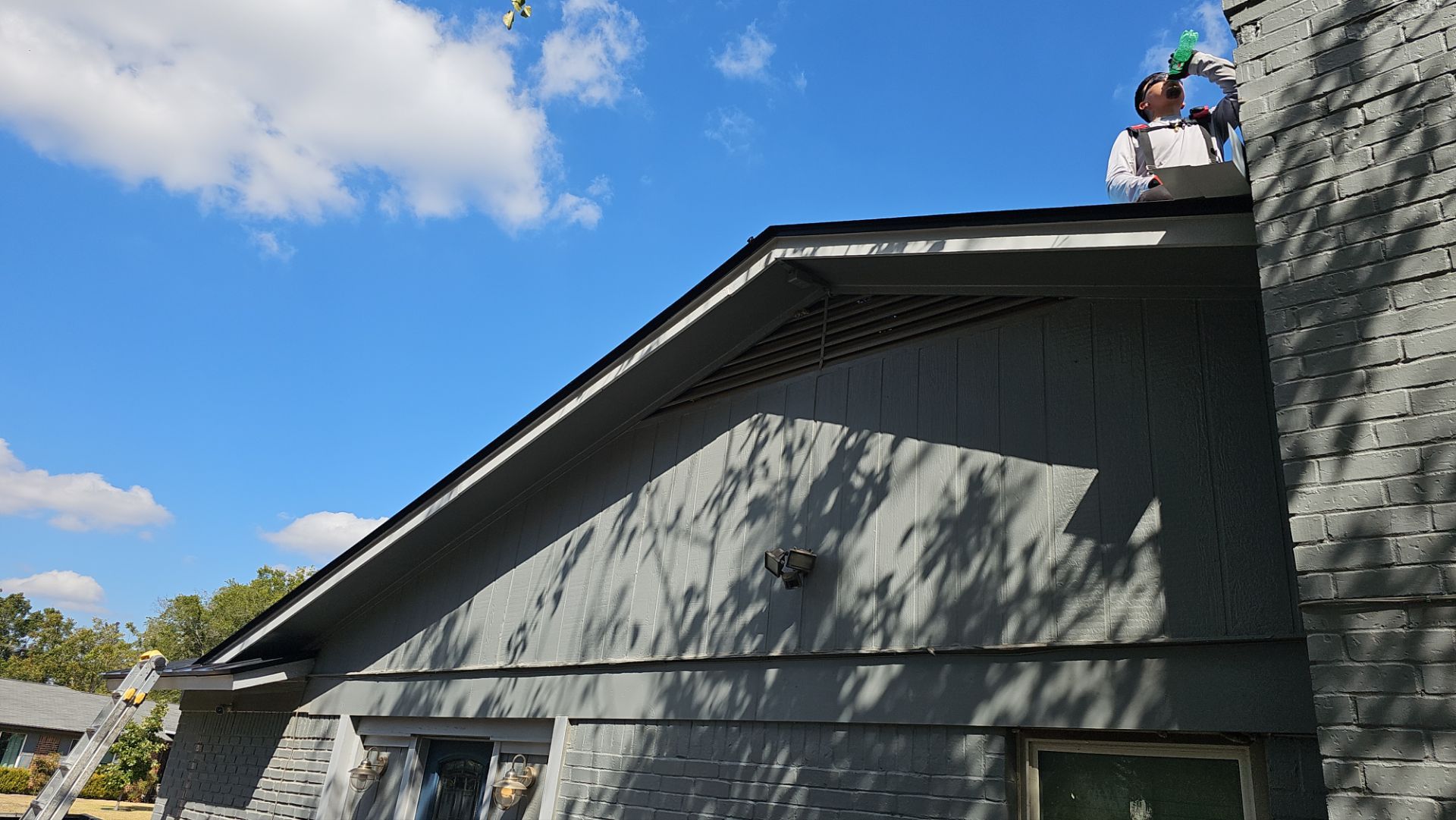 Residential Roof Replacement using Matte Black 24g by Action Exteriors Austin