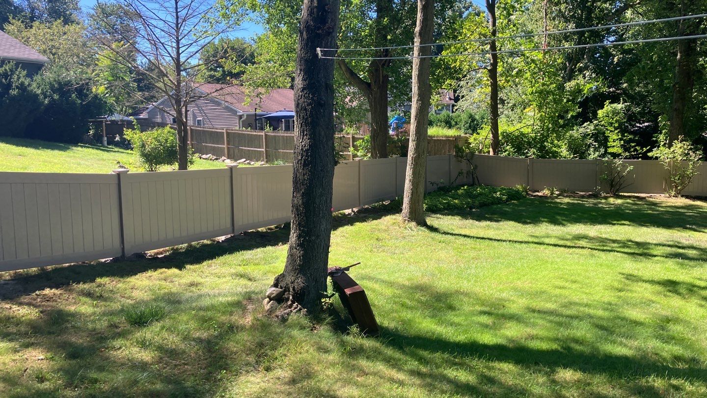 Vinyl Privacy fence - Clay 4' tall  by DiGiorgi Roofing and Siding Inc