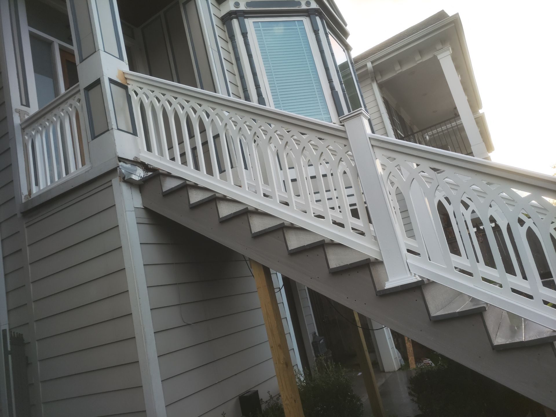 Timbertech Staircase with a 50 year warranty and solar lighting by Majesty Construction