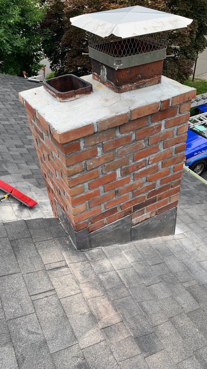 Residential Roofing Repair using Chimney Flashing by A Plus Exterior