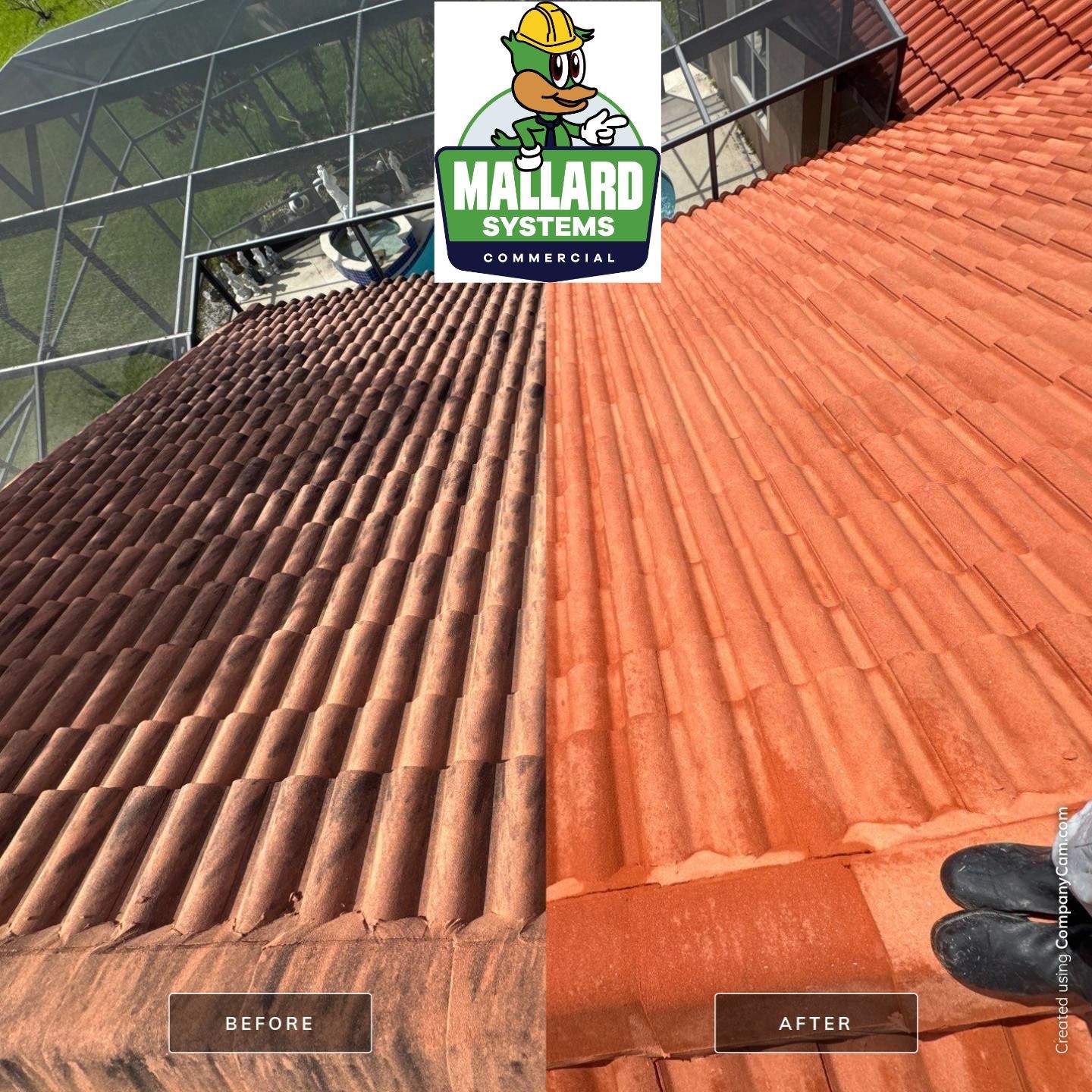 Barrel Tile Roof Cleaning by Mallard Systems
