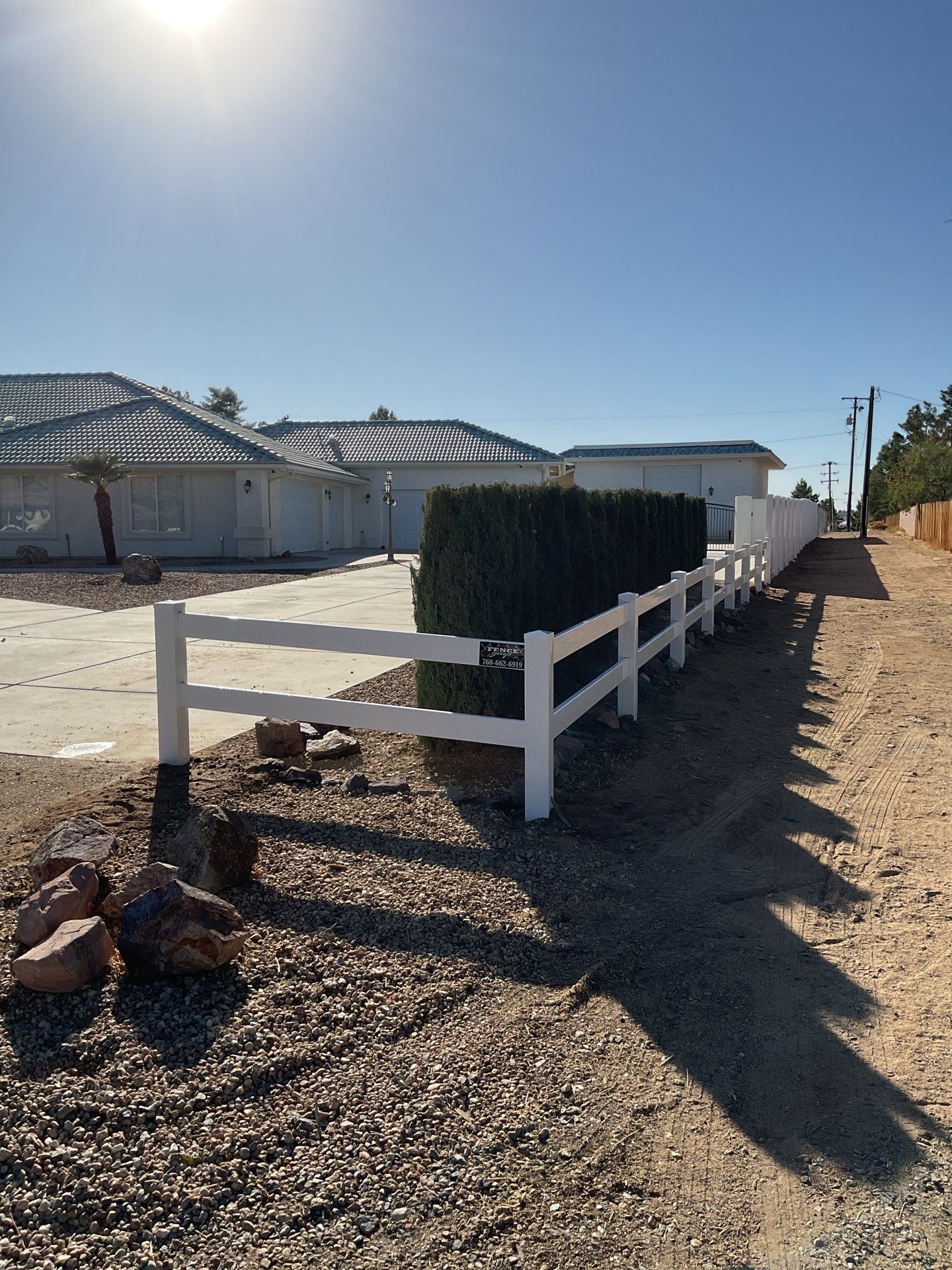 Fence Installation using Ranch Style Vinyl by Fence Guys Inc. 