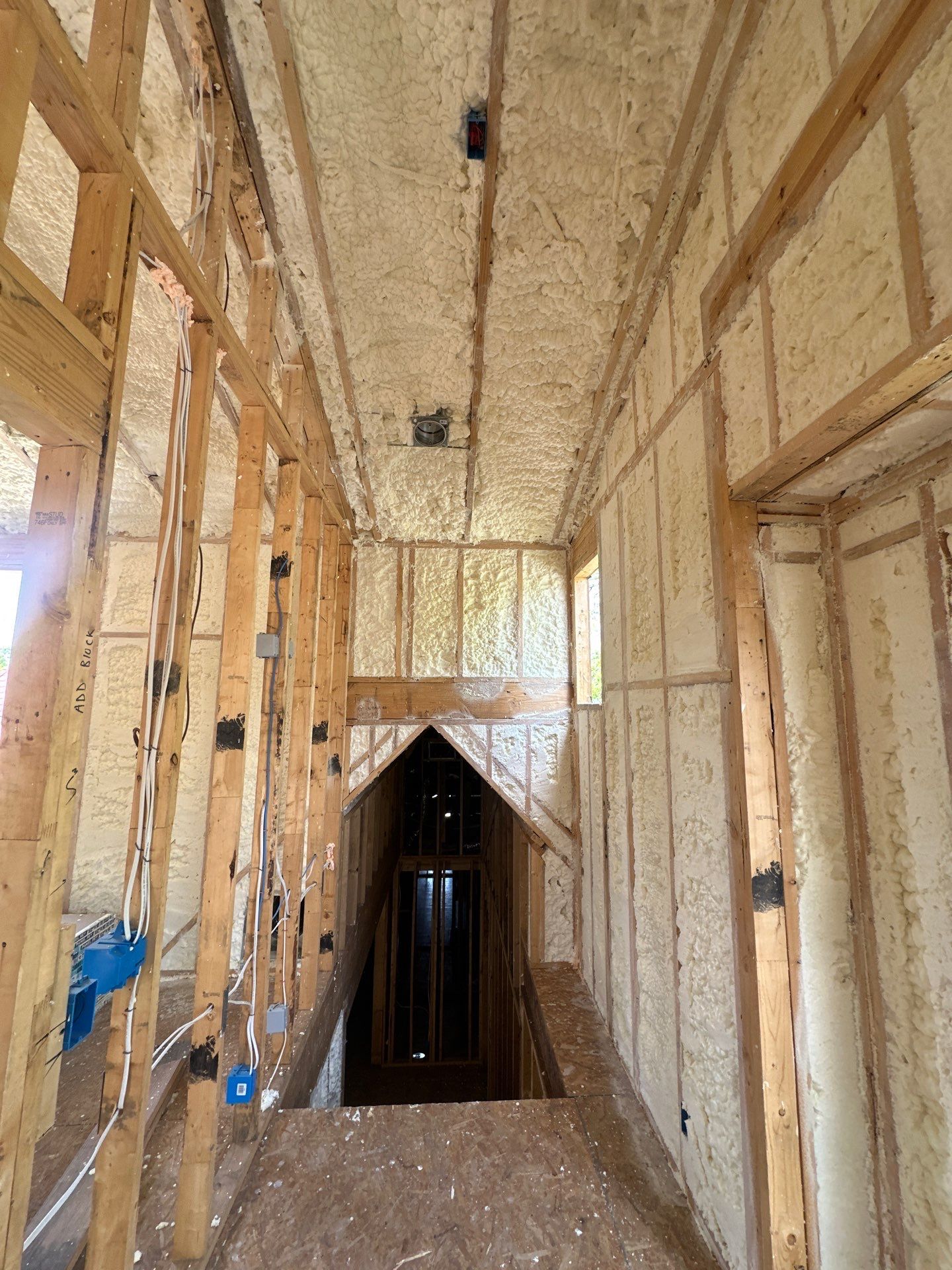 Full encapsulation with open cell spray foam on this custom home in Dallas by Apex Insulation Solutions