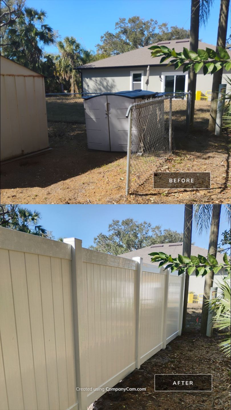 White Vinyl Fence in Port Charlotte by True Fence LLC