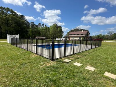 Black Aluminum Pool Fence Installation in Whiteville, NC