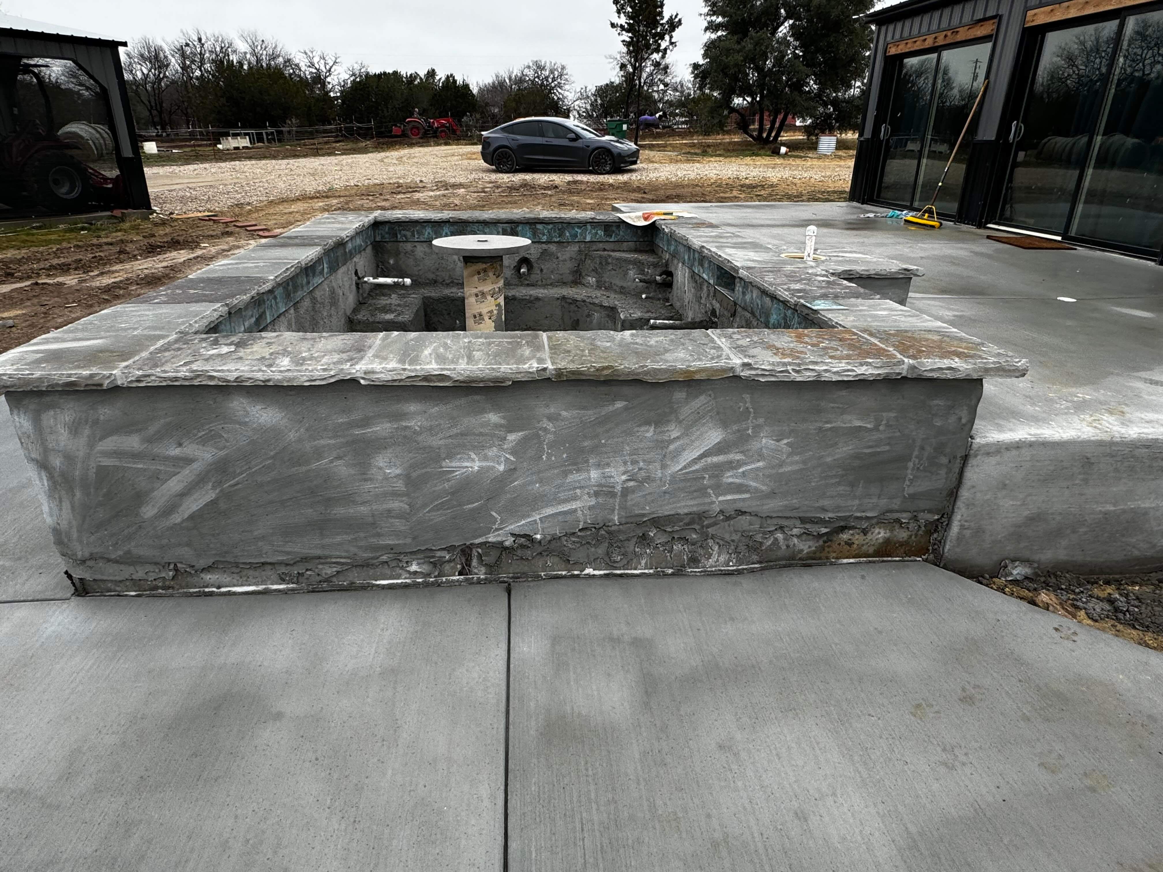 Geometric Pool with Tanning Ledge and Fire Feature by Pinnacle Pools and Spas - DFW