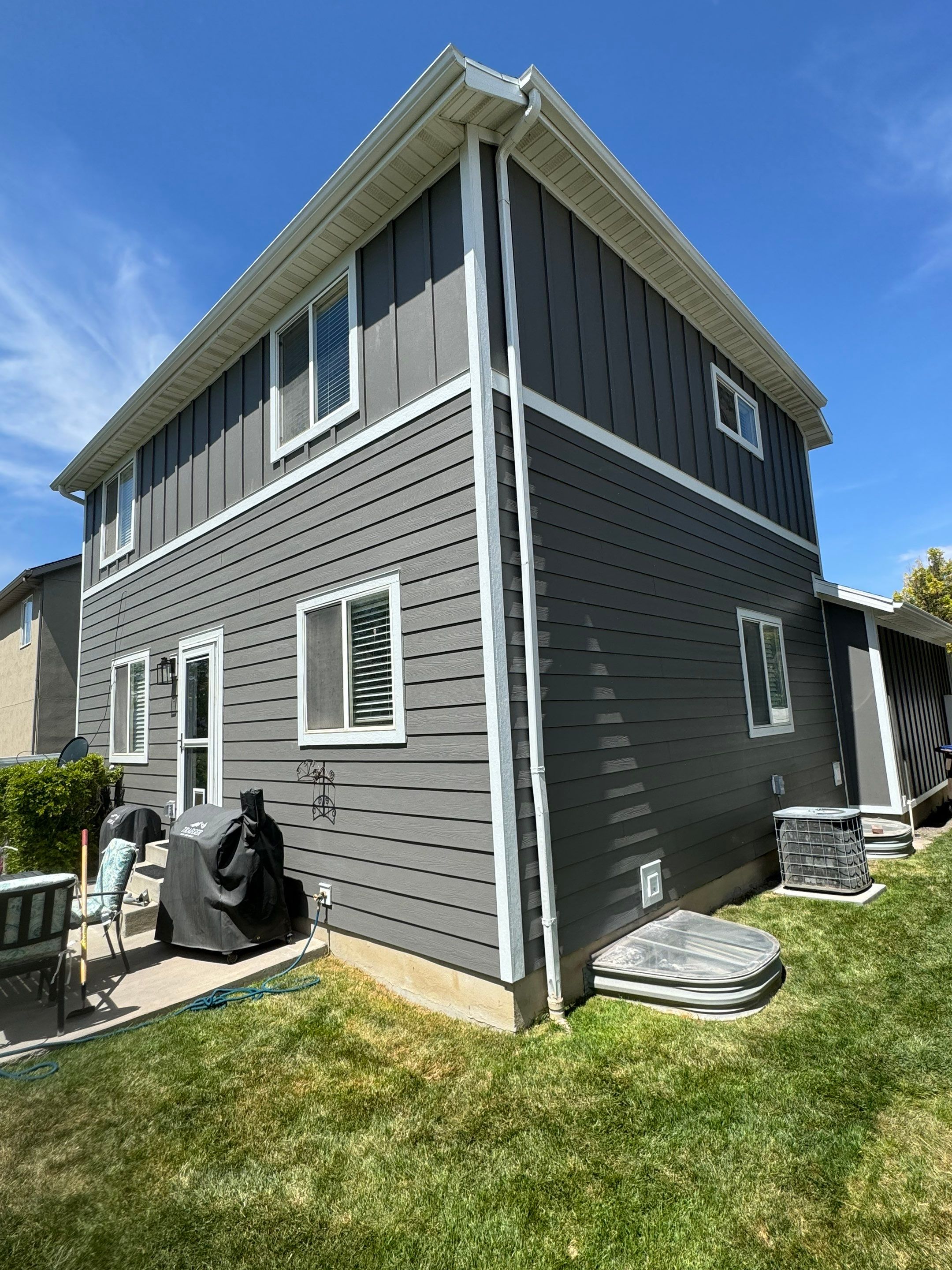 Draper | Stucco & Brick to Hardie Conversion | Aged Pewter & Arctic White by Ideal Siding Utah