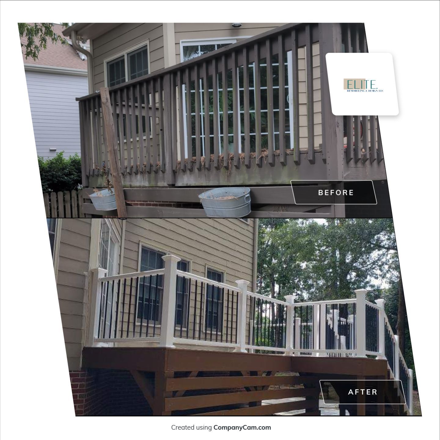 Fuquay-Varina Outdoor Upgrade – Composite Deck & Paved Landing by Elite Remodeling and Design LLC
