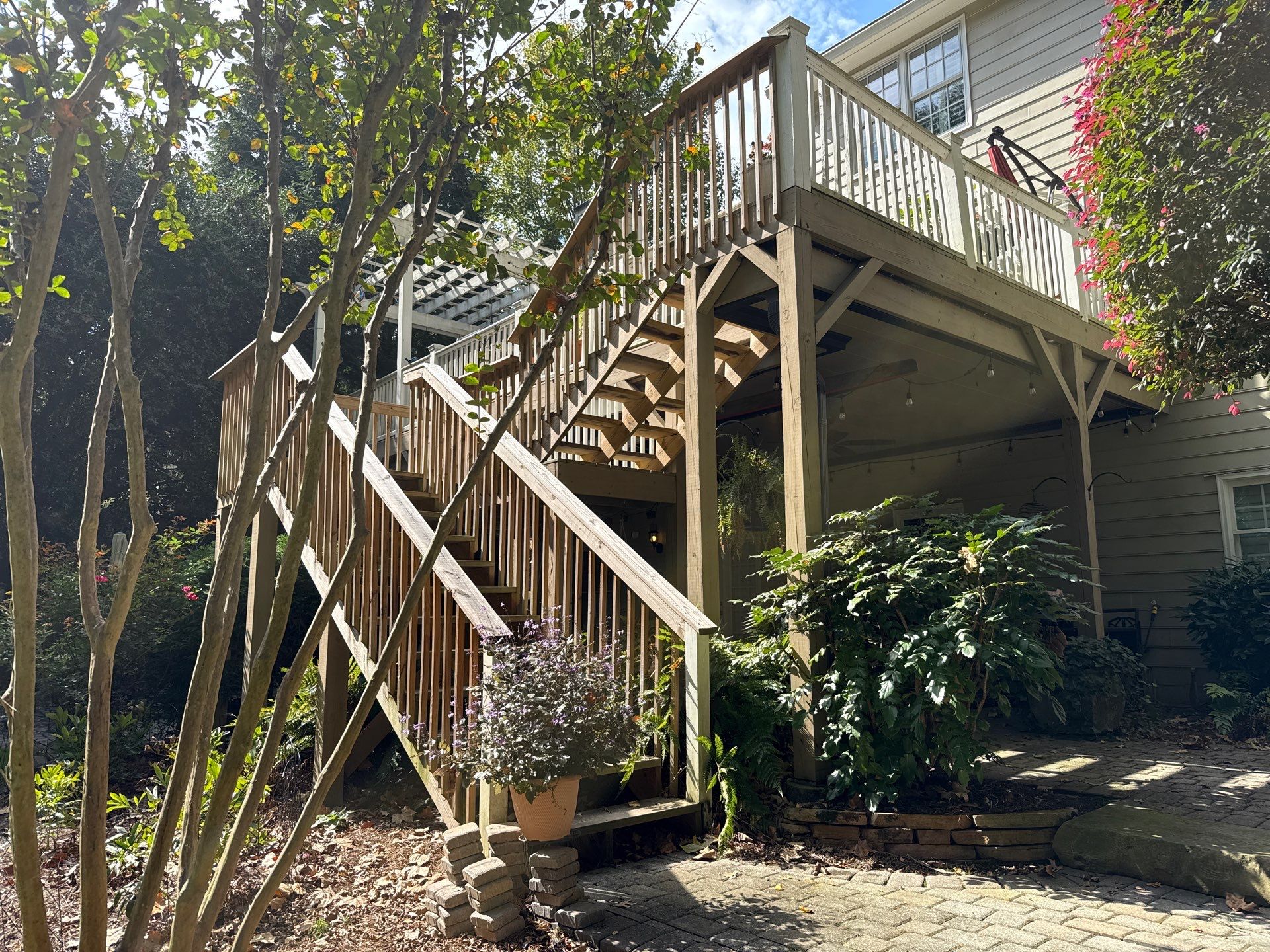 Deck Resurface and Screened-In Porch Build with Timbertech LED Lantern Post Cap Lights by Nelson Exteriors