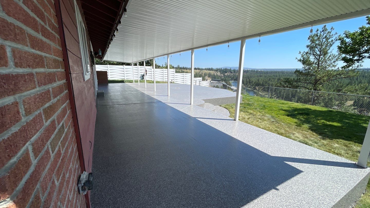 Patio Transformation using Echo 1/4" Chip by Croc Coatings, LLC