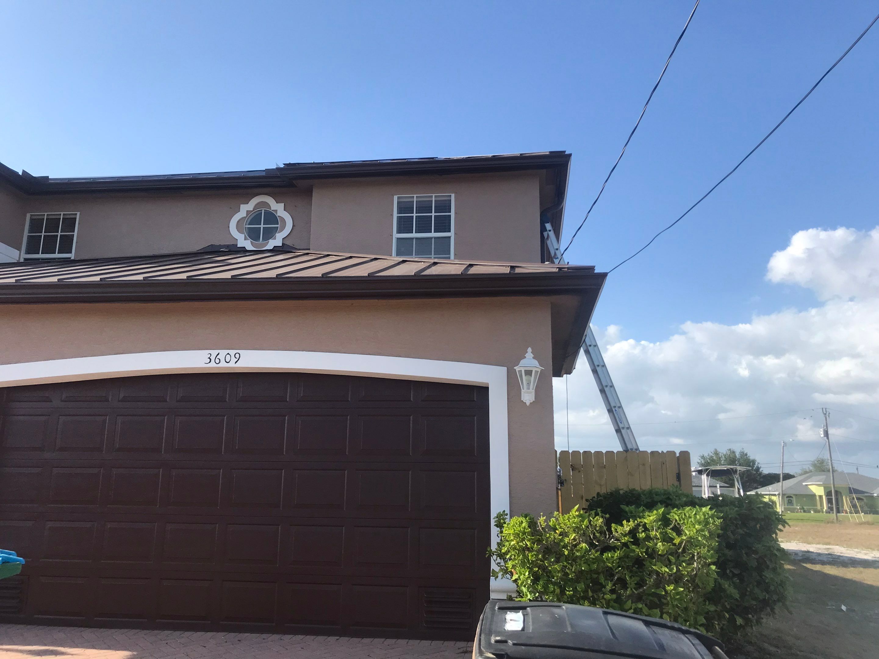 Brown Seamless Gutters using Royal Brown in Cape Coral by Gutter Professors