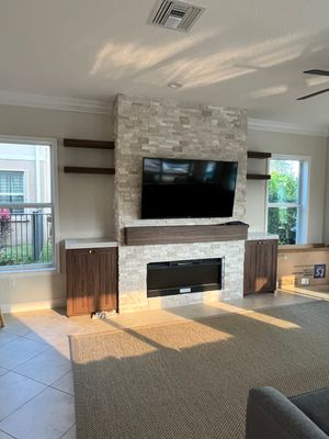 TV Fireplace Wall - Delray Beach
