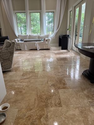 Travertine Floor Restoration in Gautier, Mississippi