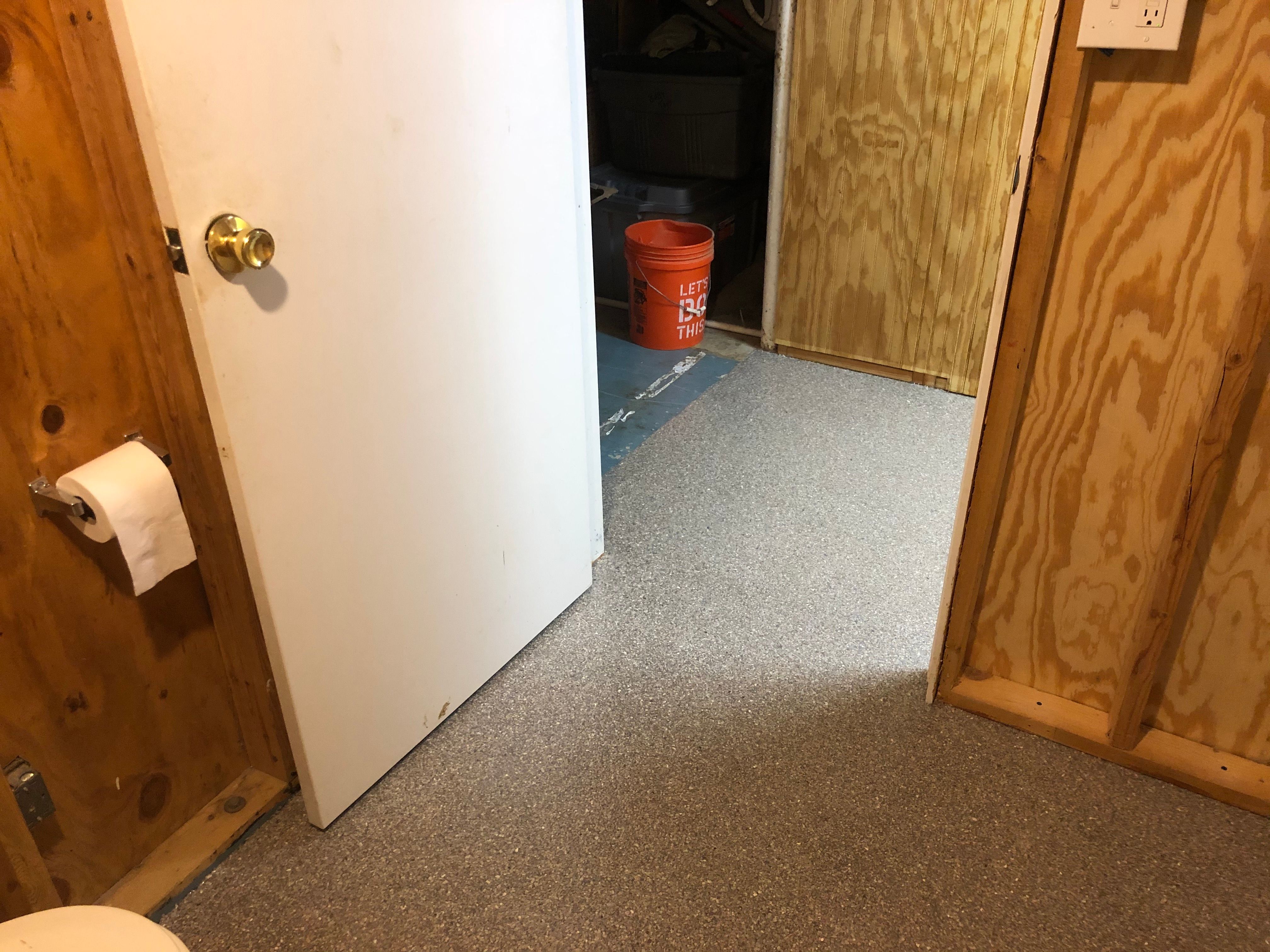 Basement Floor using Fieldstone by Your1DayFloor.com