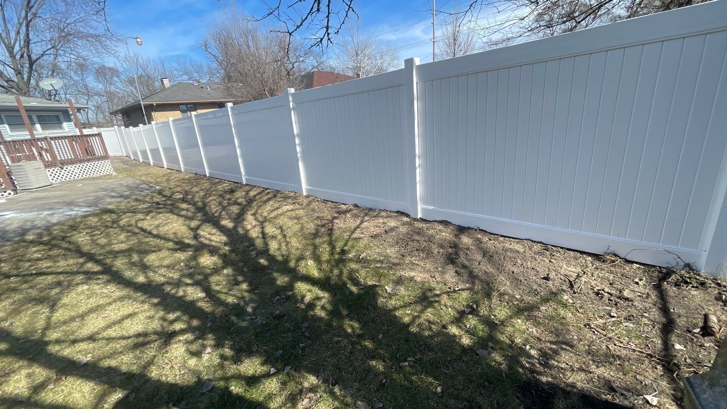 Chain link fence to vinyl fence by Kraz Construction