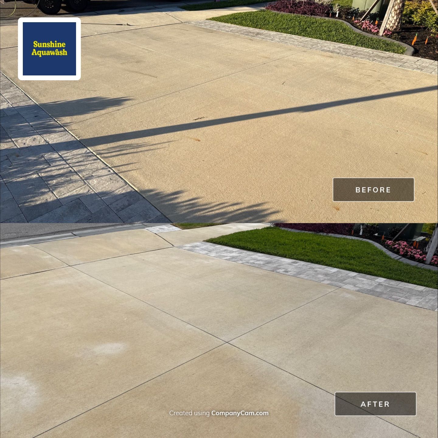 Rust Stain Removal from Concrete Driveway and Pavers in Park East at Azario | Lakewood Ranch, FL by Sunshine AquaWash