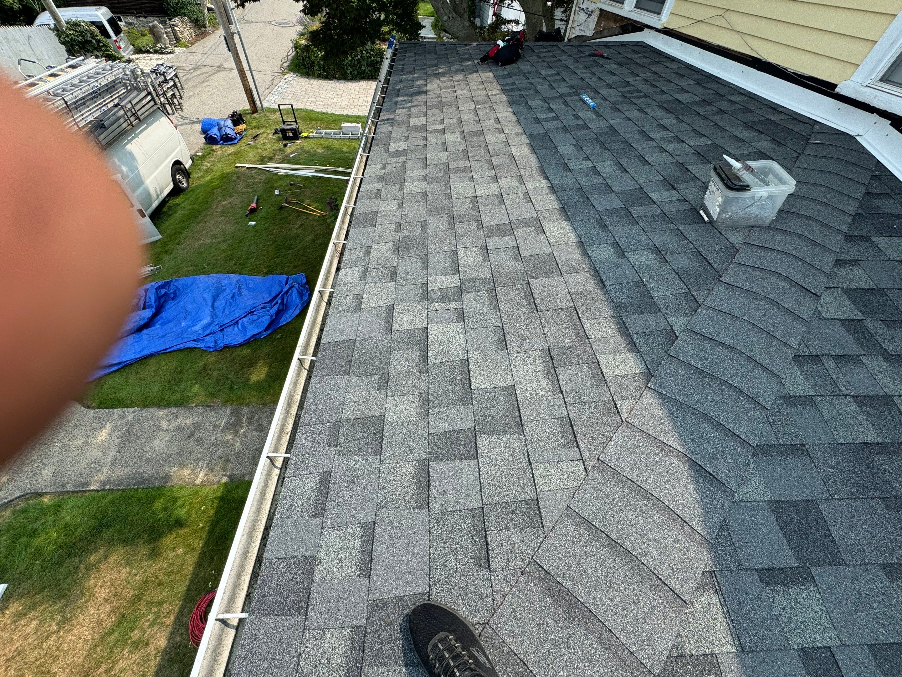 Small Porch Roof in New Castle New Hampshire by Tall pine roofing