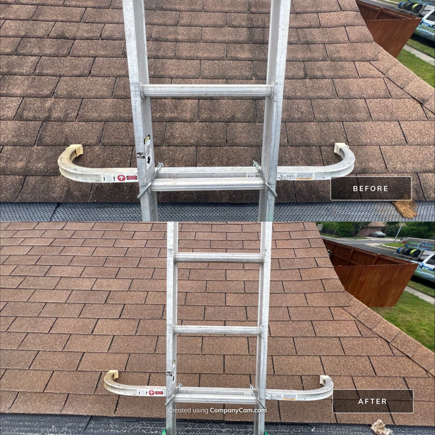 Shingle Roof Wash Project in San Antonio by Bright Choice