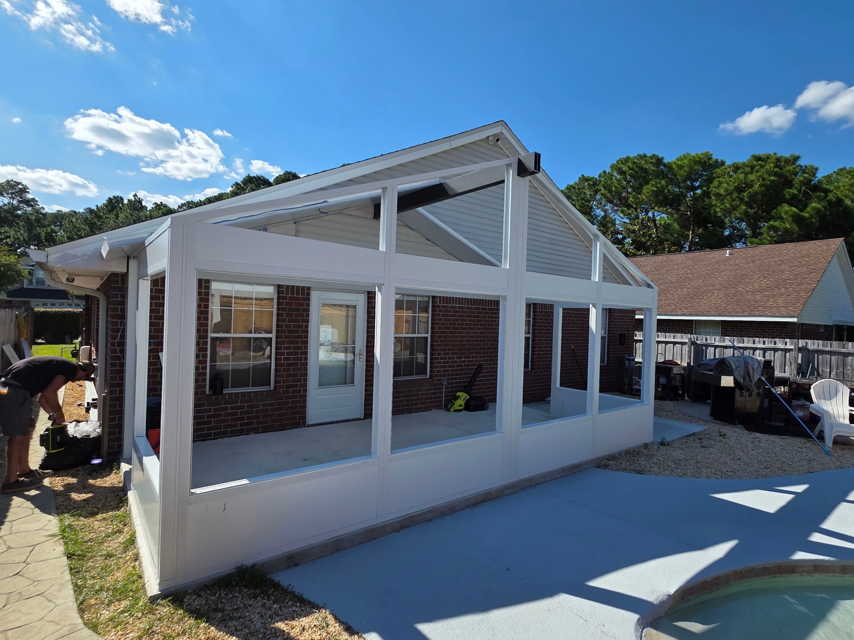 Fort Walton Beach Poolside Screen Room & Patio Cover by Titan Sunrooms