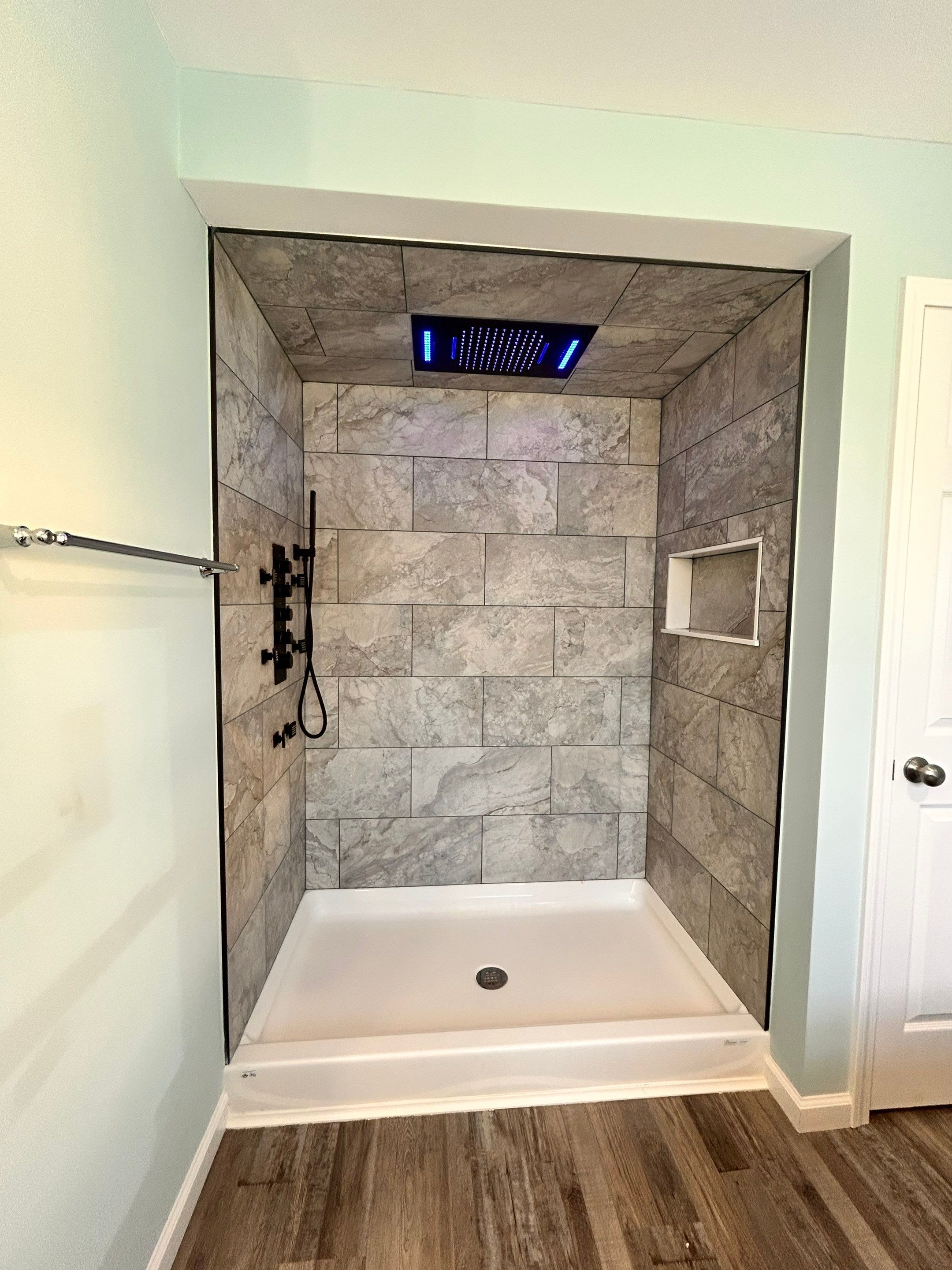 Bathroom Remodel using Tempered Shower Glass by Cheshire Glass Company