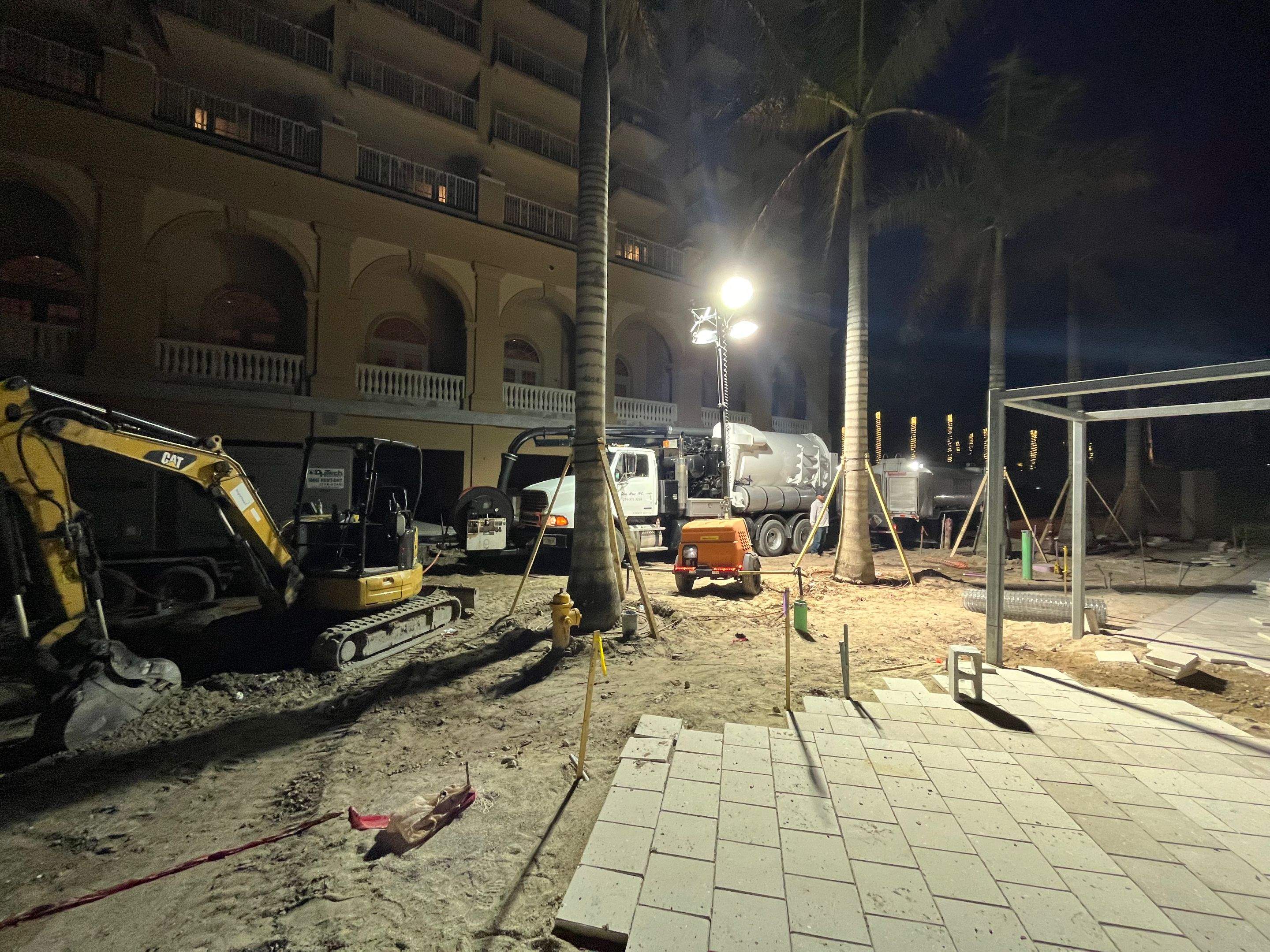 Ritz-Carlton S. Pool Deck & S. Service Rd Drain Cleaning by APS Power & Water