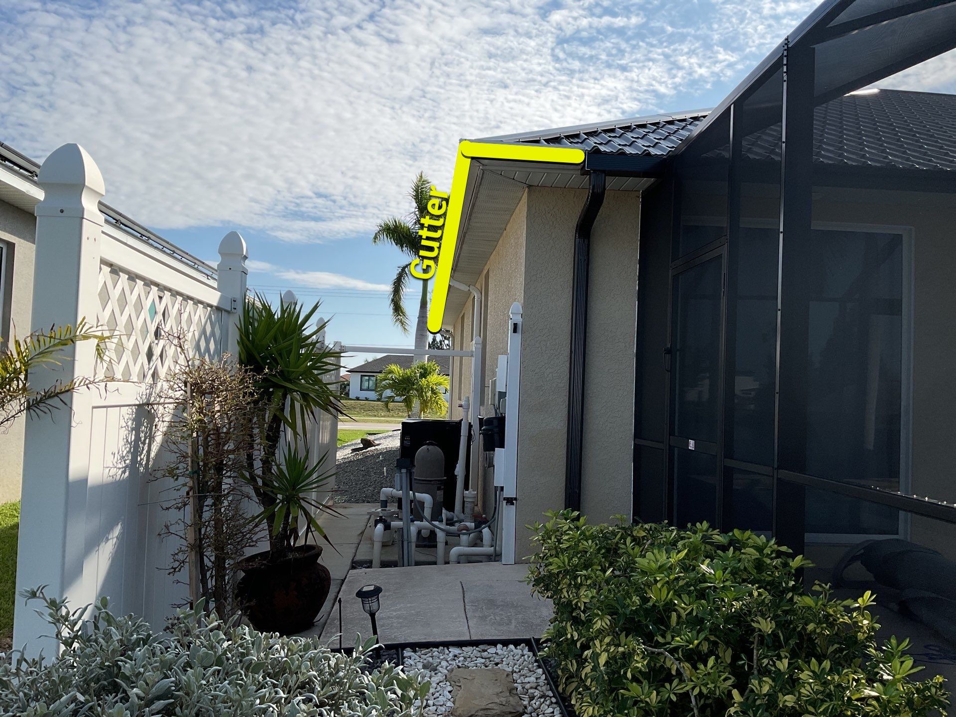 Brown Seamless Gutters Installation in Cape Coral FL by Gutter Professors