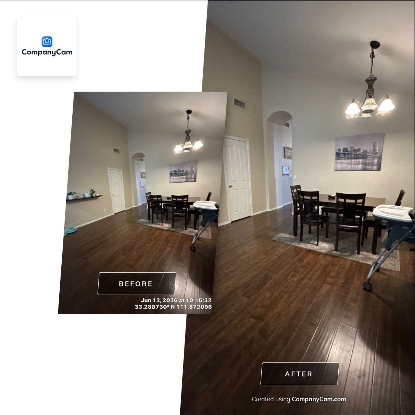 Dark Wood-Look Laminate Flooring Installation in Chandler by CompanyCam Sales Demo