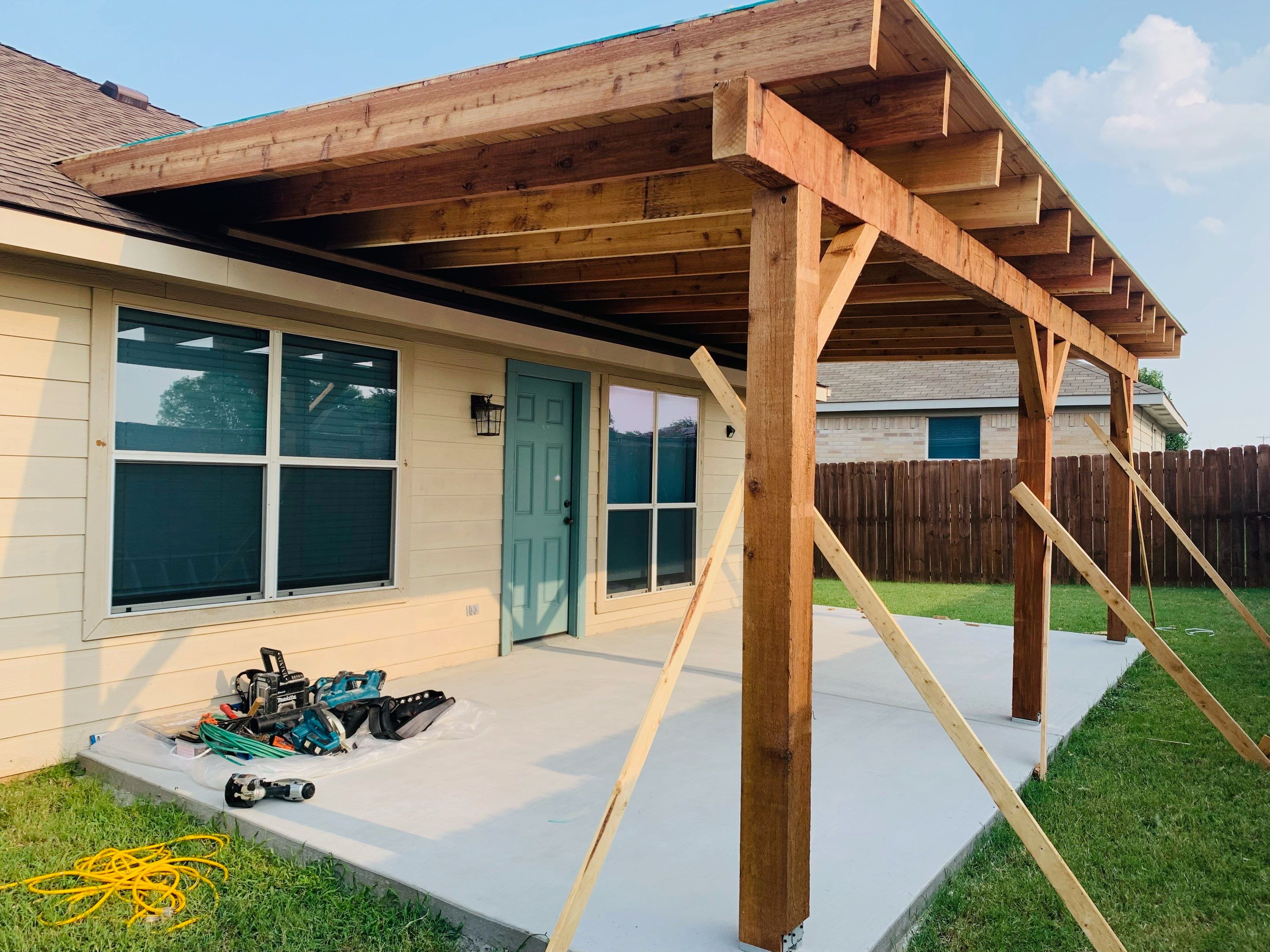 New Patio Addition for a current Client by First United Roofing & Construction